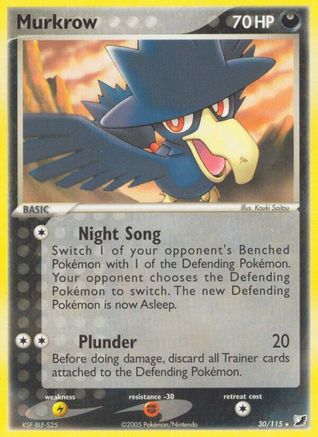 Murkrow 030  - Reverse Holofoil Unseen Forces - Rare