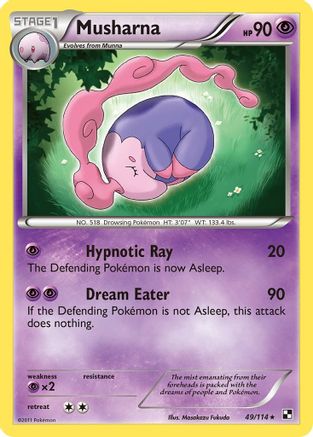 Musharna 049  - Reverse Holofoil Black and White - Rare