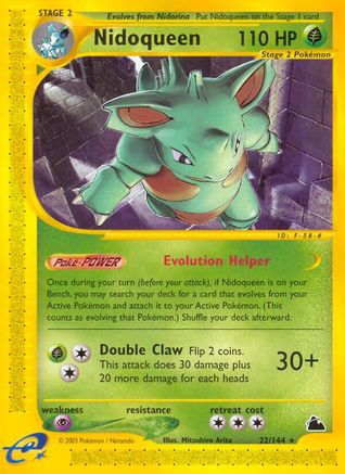 Nidoqueen (22) 022  - Reverse Holofoil Skyridge - Rare