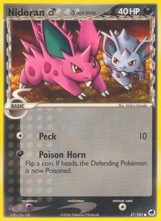 Nidoran M (Delta Species) 057/101  - Reverse Holofoil Dragon Frontiers - Common