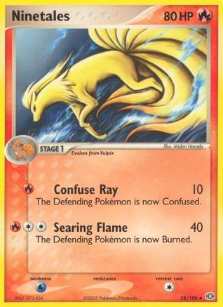 Ninetales 038  - Reverse Holofoil Emerald - Uncommon