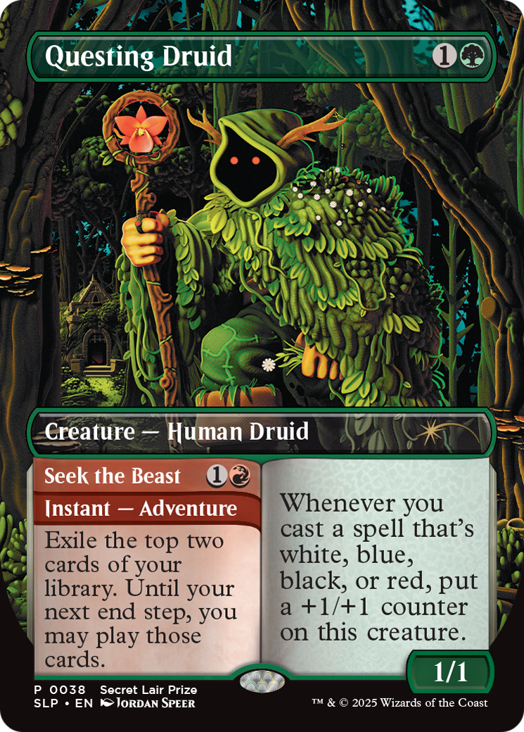 Questing Druid // Seek the Beast (SLP-038) - Secret Lair Showdown Foil