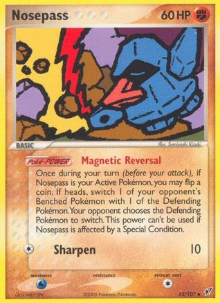 Nosepass 042  - Reverse Holofoil Deoxys - Uncommon