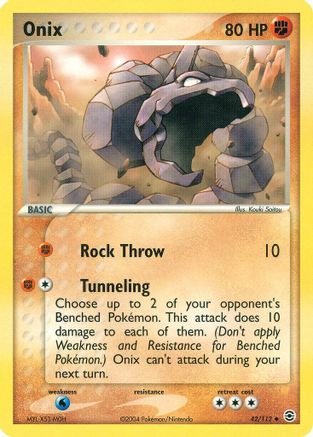Onix 042  - Reverse Holofoil FireRed & LeafGreen - Uncommon