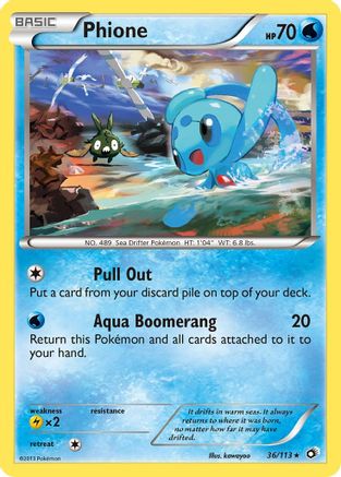 Phione 036/113  - Reverse Holofoil Legendary Treasures - Rare