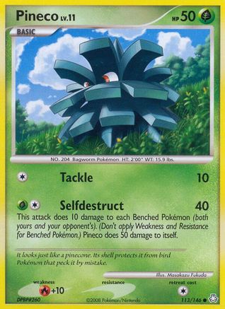 Pineco 113  - Reverse Holofoil Legends Awakened - Common