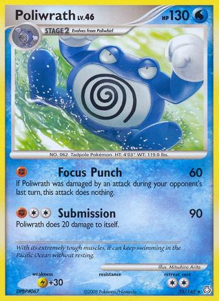 Poliwrath 035  - Reverse Holofoil Legends Awakened - Rare