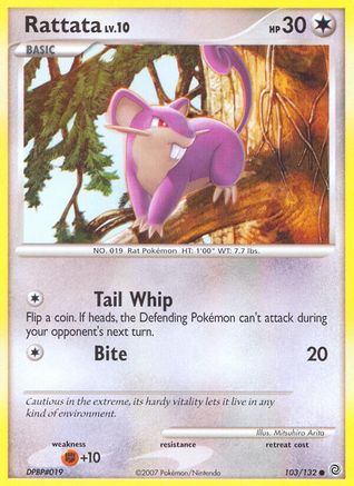Rattata 103  - Reverse Holofoil Secret Wonders - Common