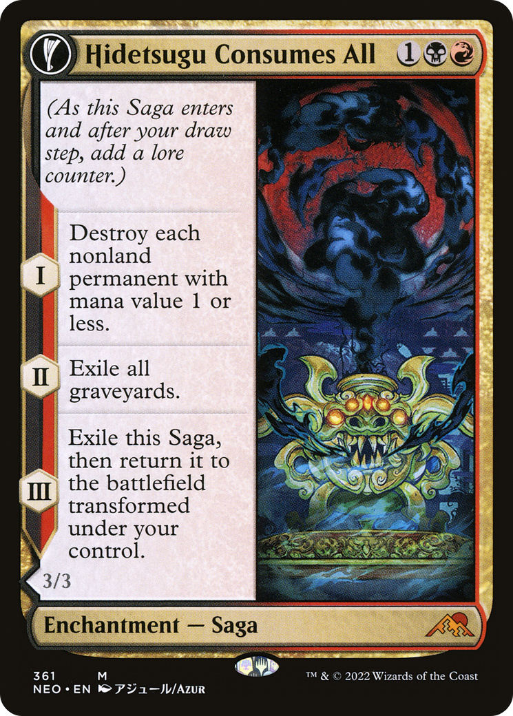 Hidetsugu Consumes All (Showcase) (NEO-361) - Kamigawa: Neon Dynasty: (Showcase, fandfc)
