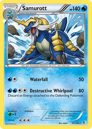 Samurott 041  - Holofoil Boundaries Crossed - Holo Rare