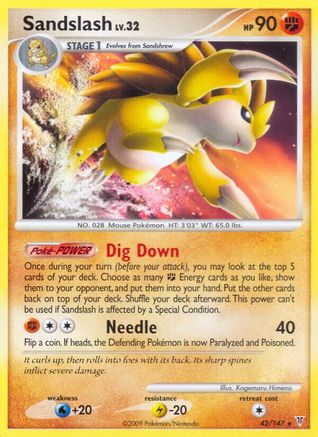 Sandslash 042  - Reverse Holofoil Supreme Victors - Rare