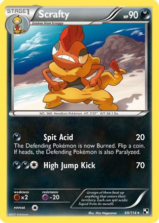Scrafty 069  Black and White - Rare