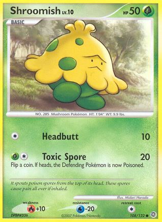 Shroomish 108  - Reverse Holofoil Secret Wonders - Common