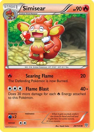 Simisear 020  - Reverse Holofoil Plasma Storm - Uncommon