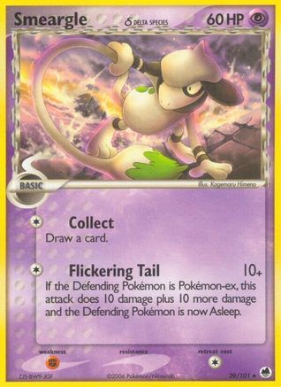 Smeargle (Delta Species) 039  - Reverse Holofoil Dragon Frontiers - Uncommon