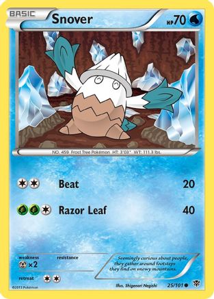 Snover 025  - Reverse Holofoil Plasma Blast - Common