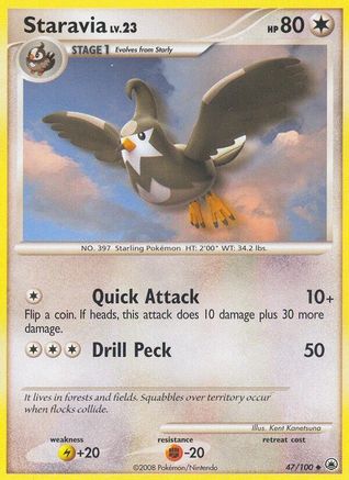 Staravia 047  - Reverse Holofoil Majestic Dawn - Uncommon