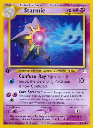 Starmie 025/64  - 1st Edition Neo Revelation - Rare
