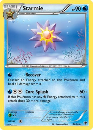 Starmie 034  - Reverse Holofoil XY Base Set - Rare
