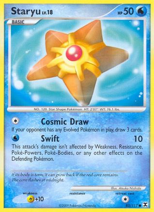 Staryu 083/111  - Reverse Holofoil Rising Rivals - Common