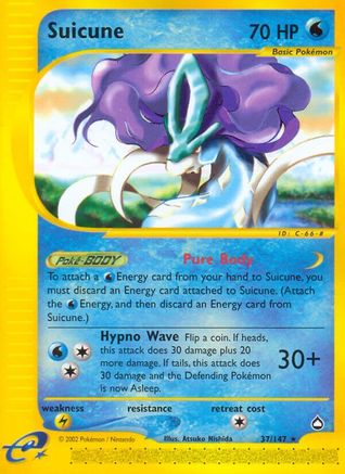 Suicune 037  - Reverse Holofoil Aquapolis - Rare