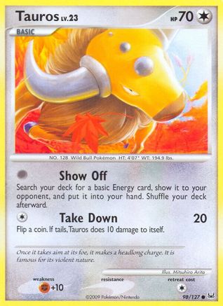 Tauros 098/127  - Reverse Holofoil Platinum - Common