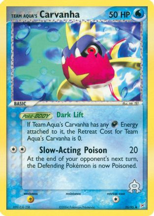 Team Aqua's Carvanha 025/95  Team Magma vs Team Aqua - Uncommon