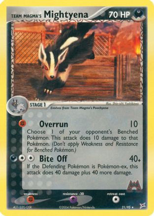 Team Magma's Mightyena 021/95  - Reverse Holofoil Team Magma vs Team Aqua - Rare