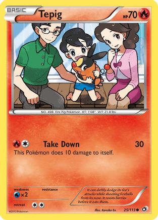 Tepig 025/113  - Reverse Holofoil Legendary Treasures - Common