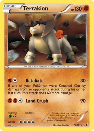 Terrakion 073  - Holofoil Noble Victories - Holo Rare