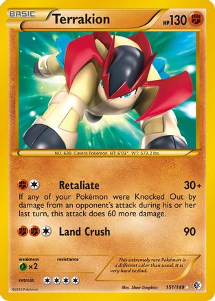 Terrakion 151  - Holofoil Boundaries Crossed - Secret Rare