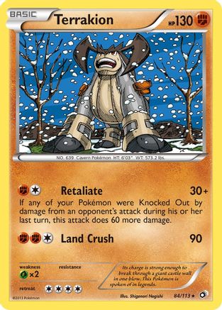 Terrakion 084  - Holofoil Legendary Treasures - Holo Rare