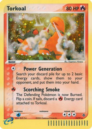 Torkoal 012  - Reverse Holofoil Dragon - Holo Rare