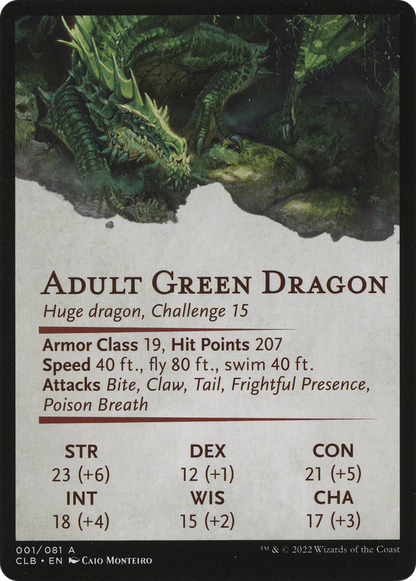 Lurking Green Dragon // Lurking Green Dragon (ACLB-001) - Battle for Baldur's Gate Art Series (Borderless) Foil