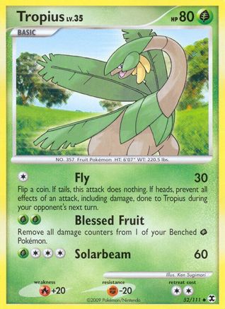 Tropius 052  - Reverse Holofoil Rising Rivals - Uncommon
