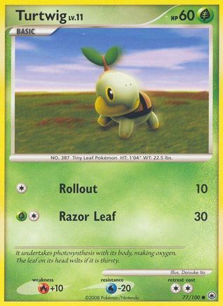 Turtwig (77) 077  - Reverse Holofoil Majestic Dawn - Common