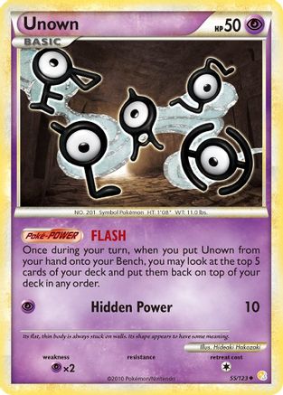 Unown (55) 055  - Reverse Holofoil HeartGold SoulSilver - Uncommon