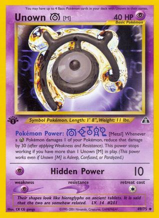 Unown [M] 049/75  - 1st Edition Neo Discovery - Uncommon