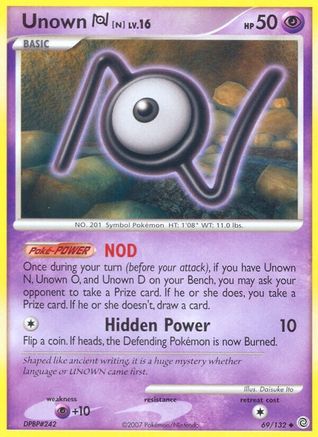 Unown [N] 069/132  - Reverse Holofoil Secret Wonders - Uncommon