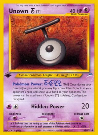 Unown [T] 088/105  - 1st Edition Neo Destiny - Common