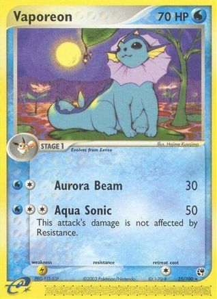 Vaporeon 025/100  - Reverse Holofoil Sandstorm - Rare