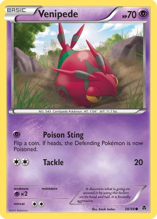 Venipede 038  - Reverse Holofoil Emerging Powers - Common