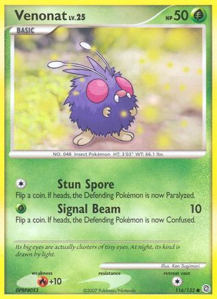 Venonat 116  - Reverse Holofoil Secret Wonders - Common