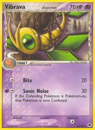 Vibrava 042/101  - Reverse Holofoil Dragon Frontiers - Uncommon