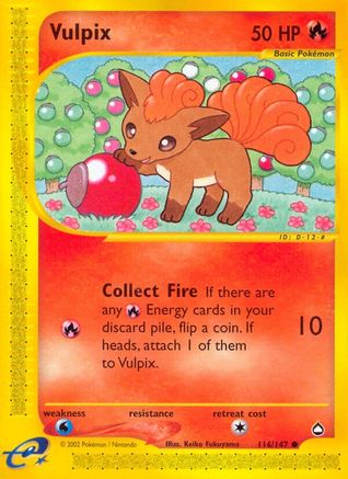 Vulpix 116/147  - Reverse Holofoil Aquapolis - Common
