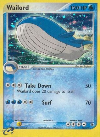 Wailord 014/109  - Reverse Holofoil Ruby and Sapphire - Holo Rare