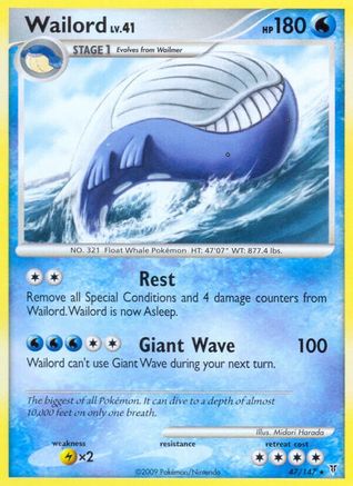 Wailord 047  - Reverse Holofoil Supreme Victors - Rare