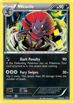 Weavile 070  - Reverse Holofoil Next Destinies - Rare