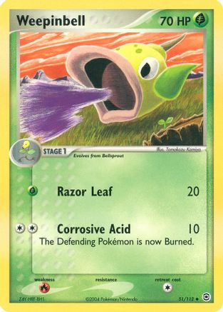 Weepinbell 051  - Reverse Holofoil FireRed & LeafGreen - Uncommon