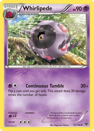 Whirlipede 052  - Reverse Holofoil XY Base Set - Uncommon